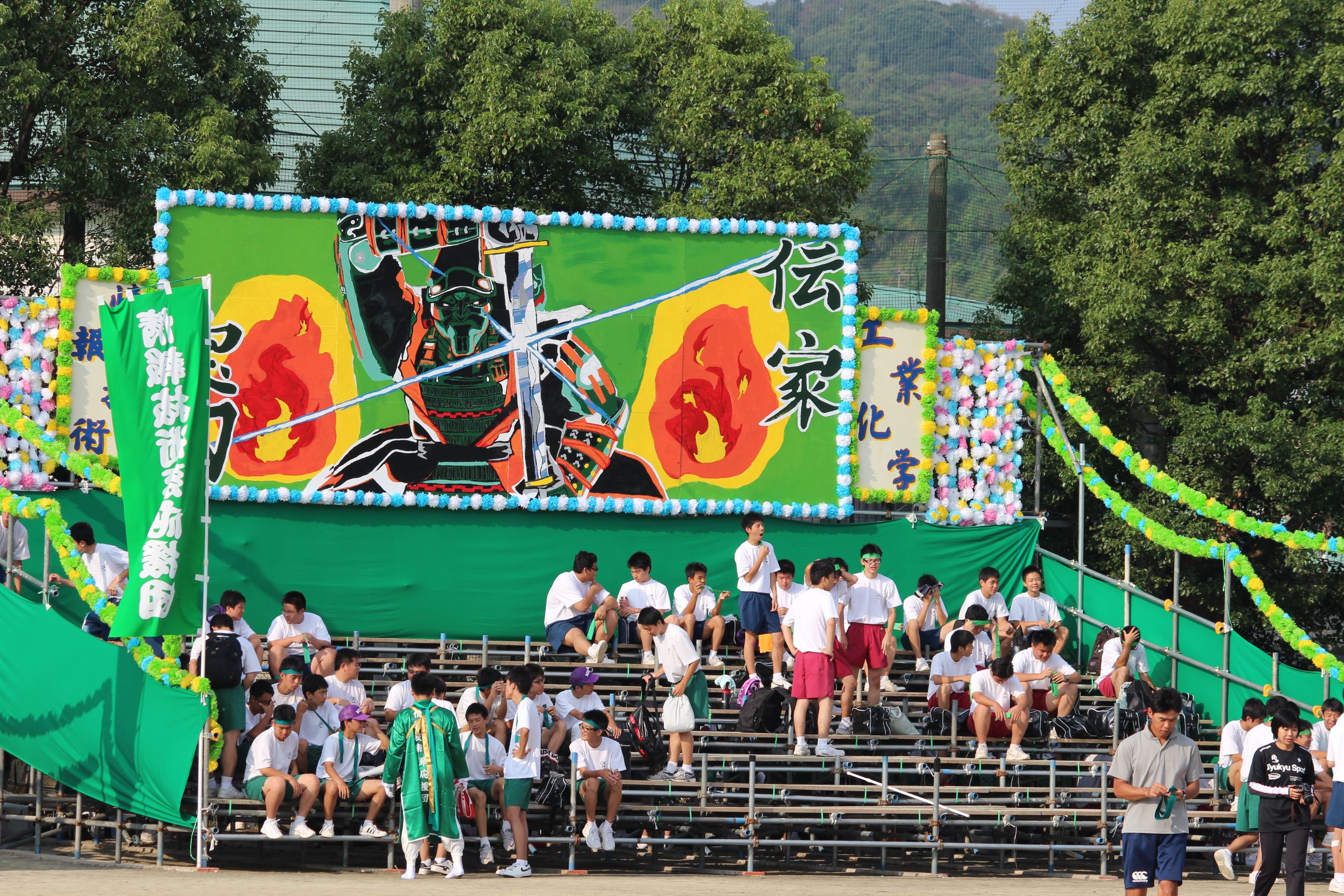 櫓装飾 緑組 鹿児島工業高等学校同窓会